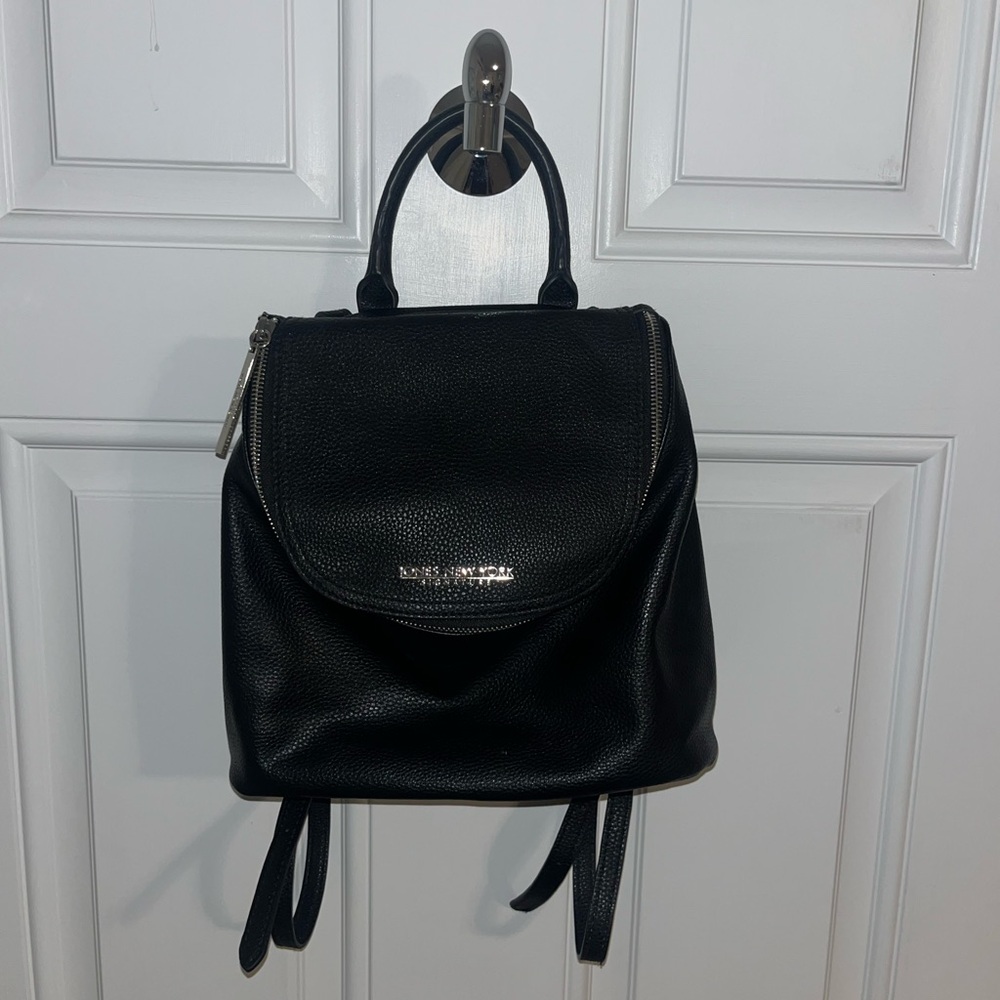 Jones New York Black Leather Backpack